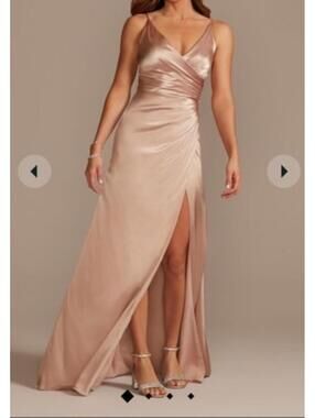 GALINA SIGNATURE satin gathered maxi dress sz 10